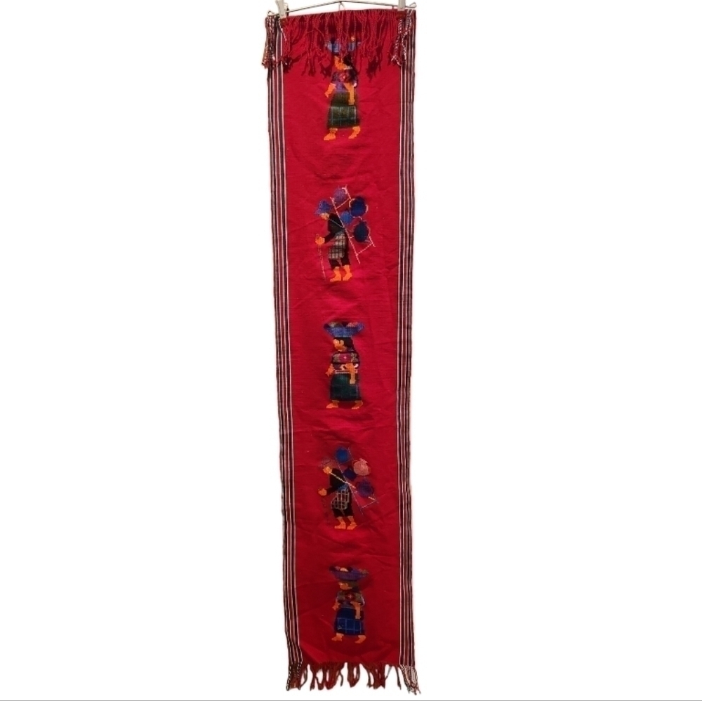 Guatemalan Table Runner Woven Vtg